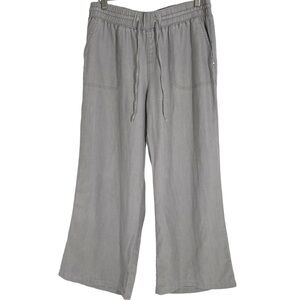 INC International Concepts Women's Sky Grey Linen Wide Leg Pants Size 8